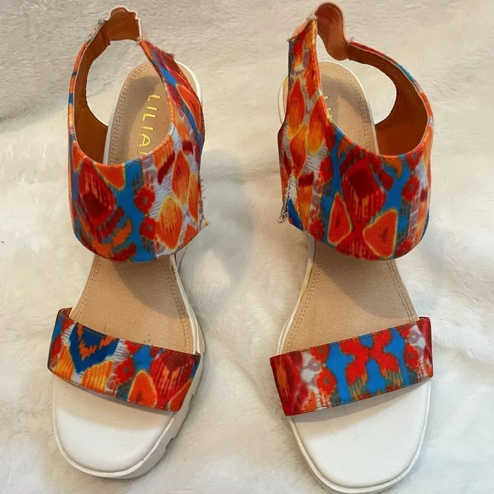 💥Host Pick!💥 Liliana Tribal Open Toe Slingback Lug Sole Wedge Sandals